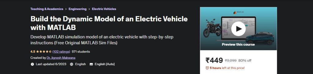 Build dynamic model of the vehicle with MATLAB